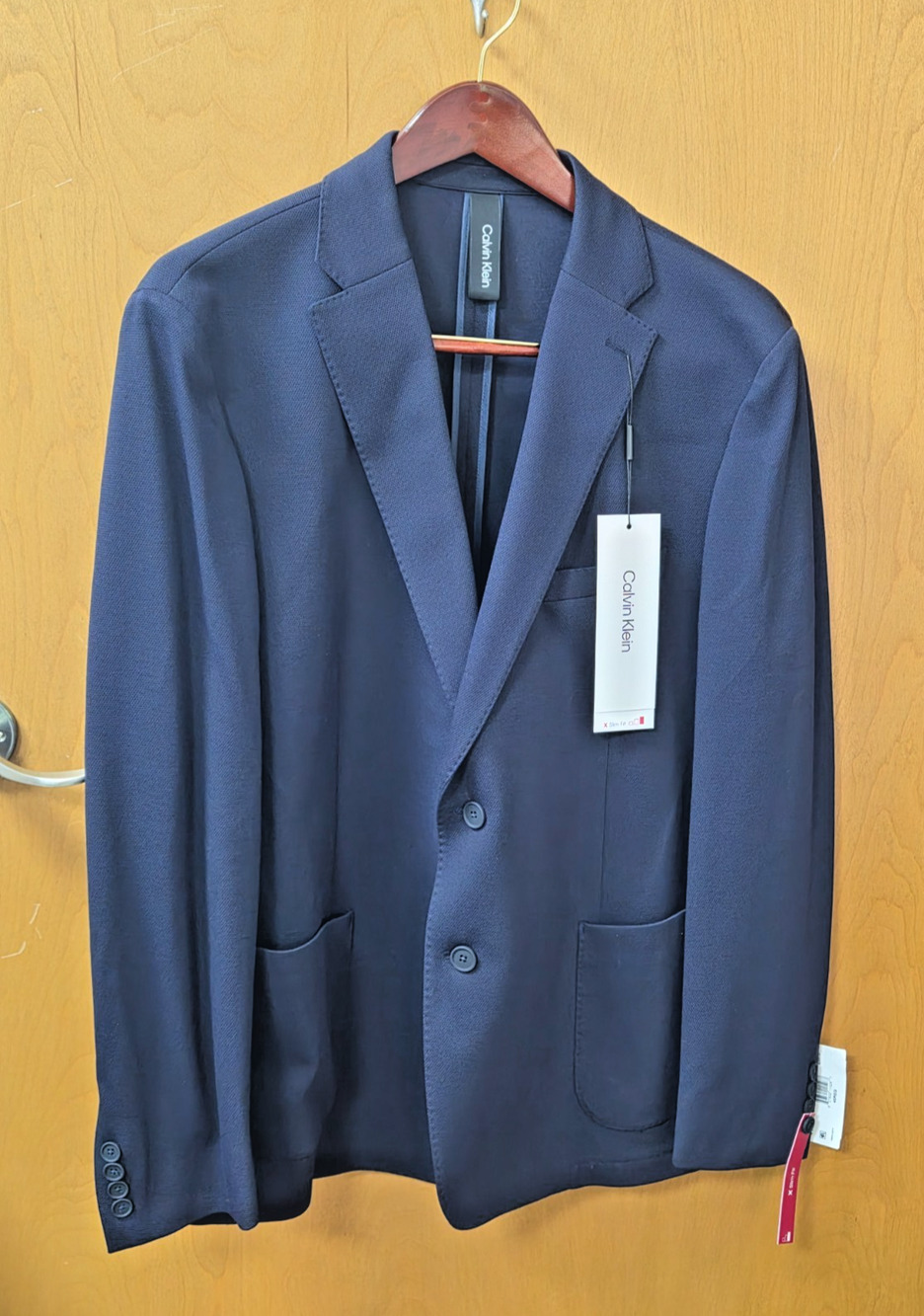 NWT Calvin Klein Slim Fit Navy Mesh Knit Member Blazer Sport Coat Jacket 48R